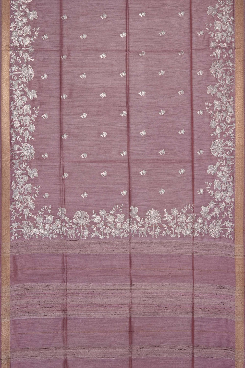 Image of Pink Desi Tussar Silk Saree