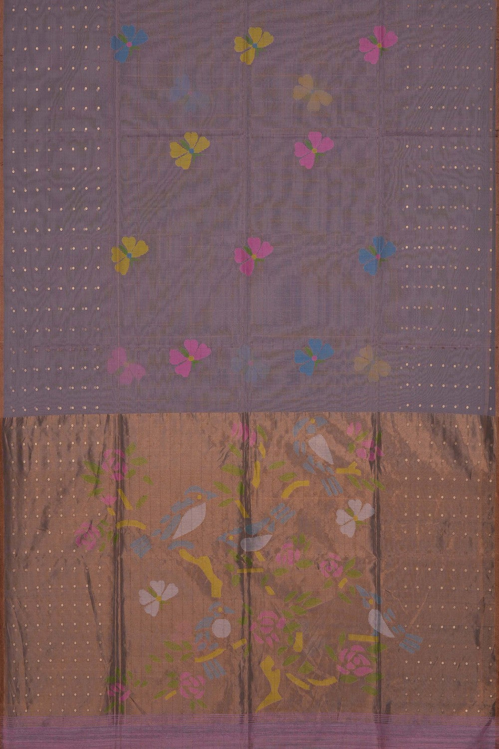 Image of Pink Kora Silk Saree
