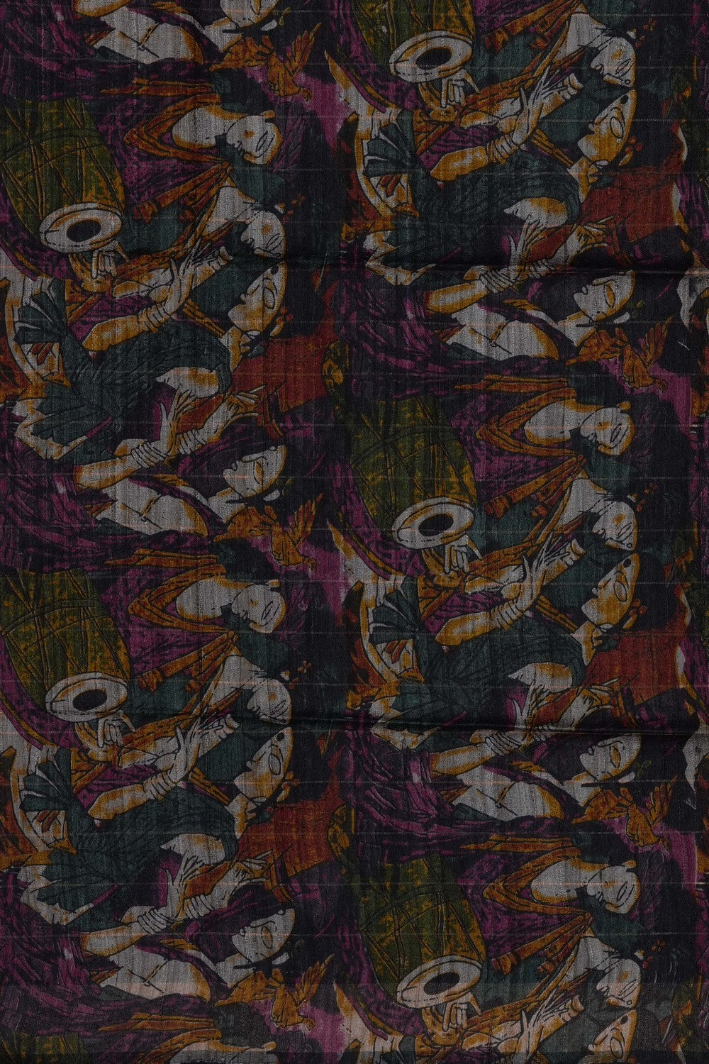 Image of Maroon Desi Tussar Silk Saree
