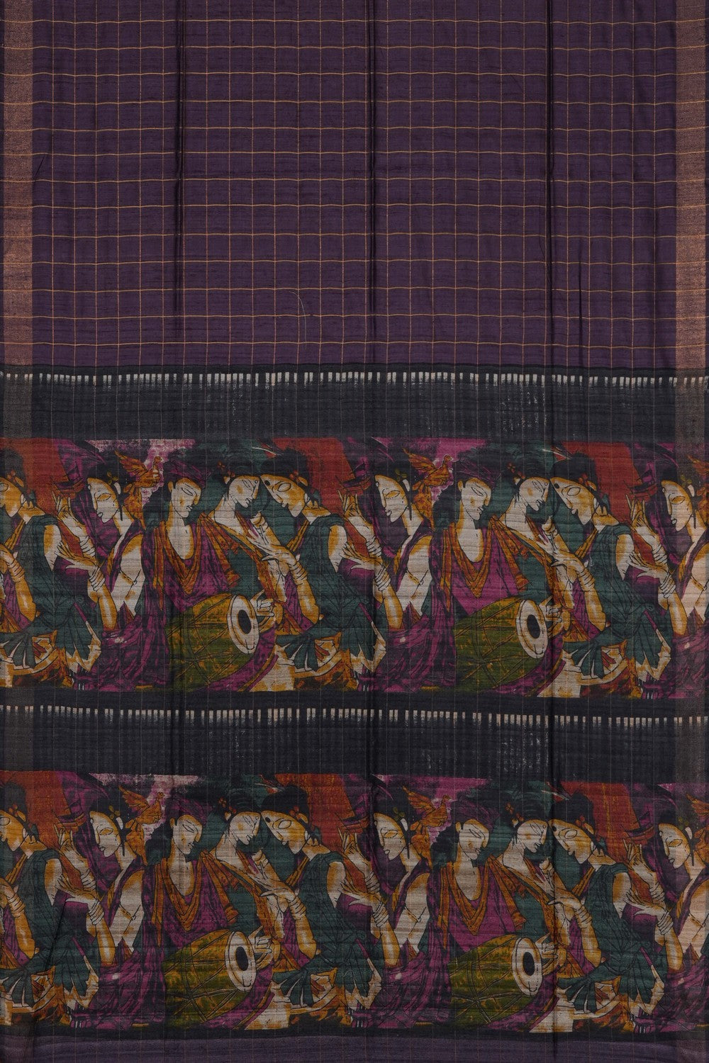 Image of Purple Desi Tussar Silk Saree