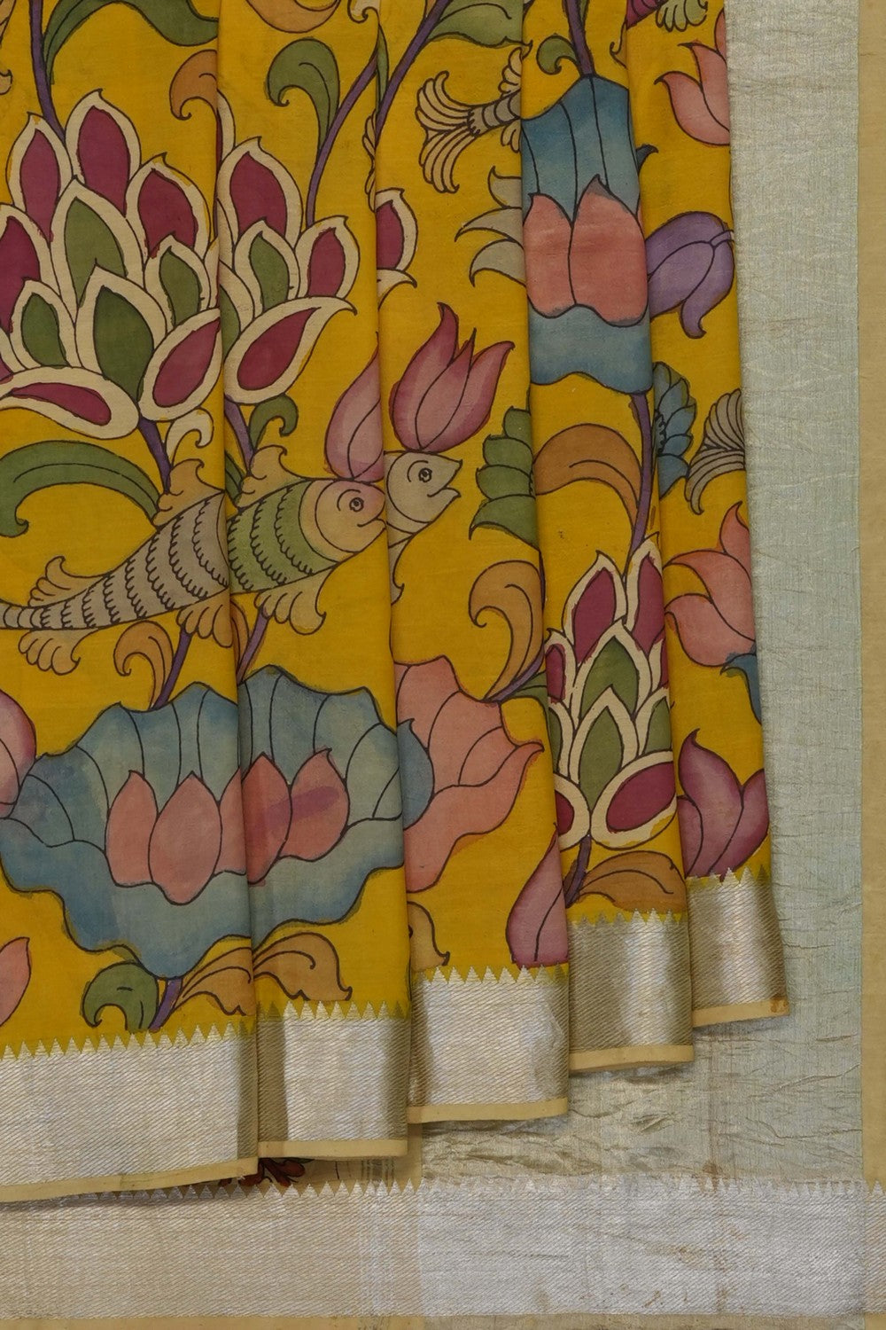 Image of Kalamkari Mangalgiri Silk Saree
