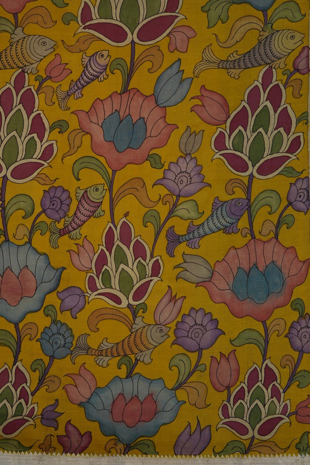 Image of Kalamkari Mangalgiri Silk Saree