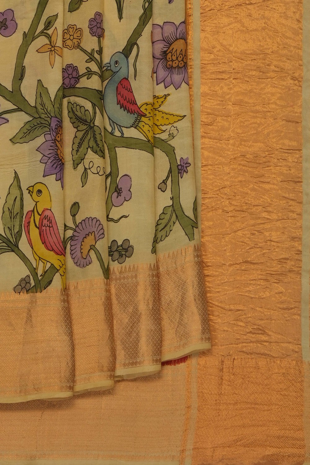 Image of Kalamkari Mangalgiri Silk Saree