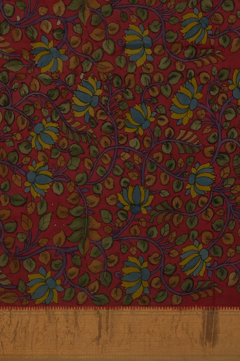 Image of Kalamkari Mangalgiri Silk Saree