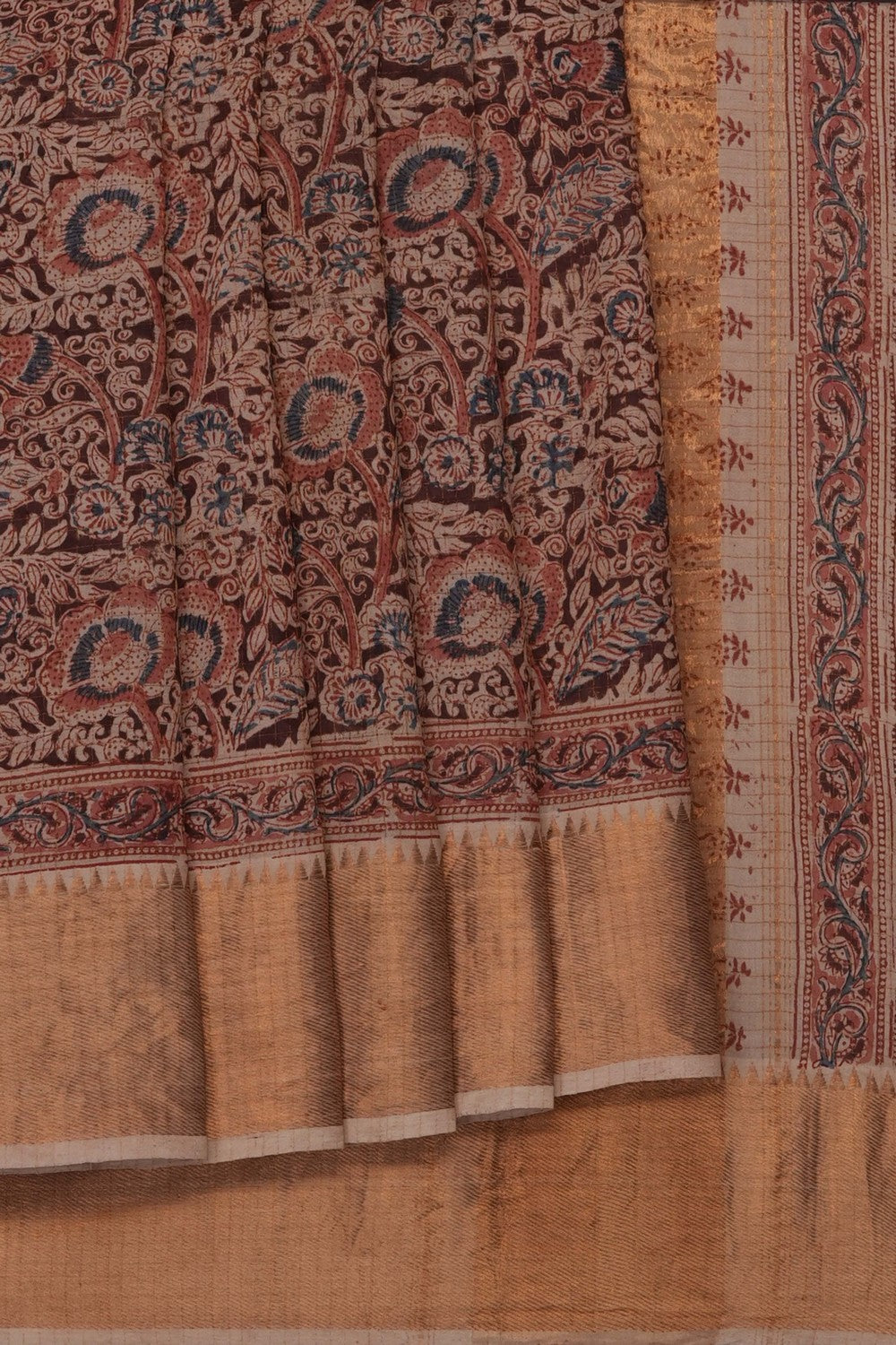 Image of Brown Mangalagiri Silk Saree