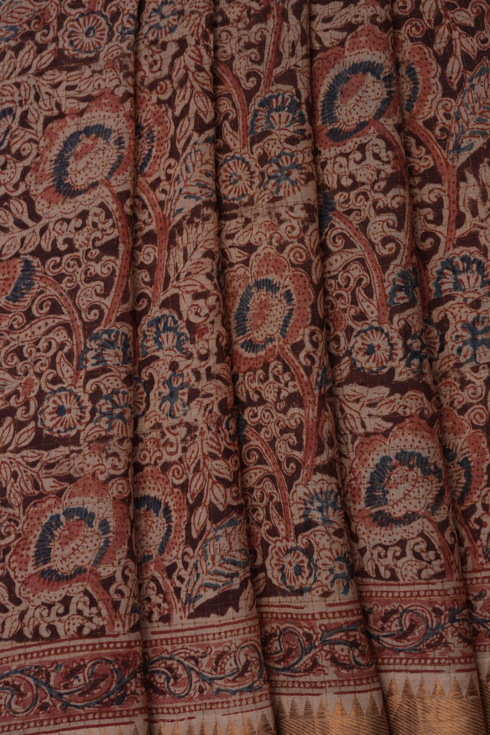 Image of Brown Mangalagiri Silk Saree