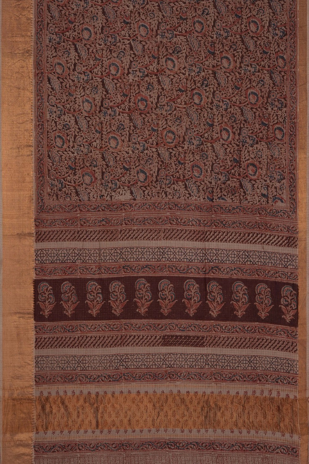 Image of Brown Mangalagiri Silk Saree