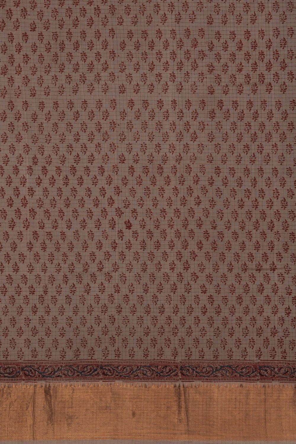 Image of Brown Mangalagiri Silk Saree