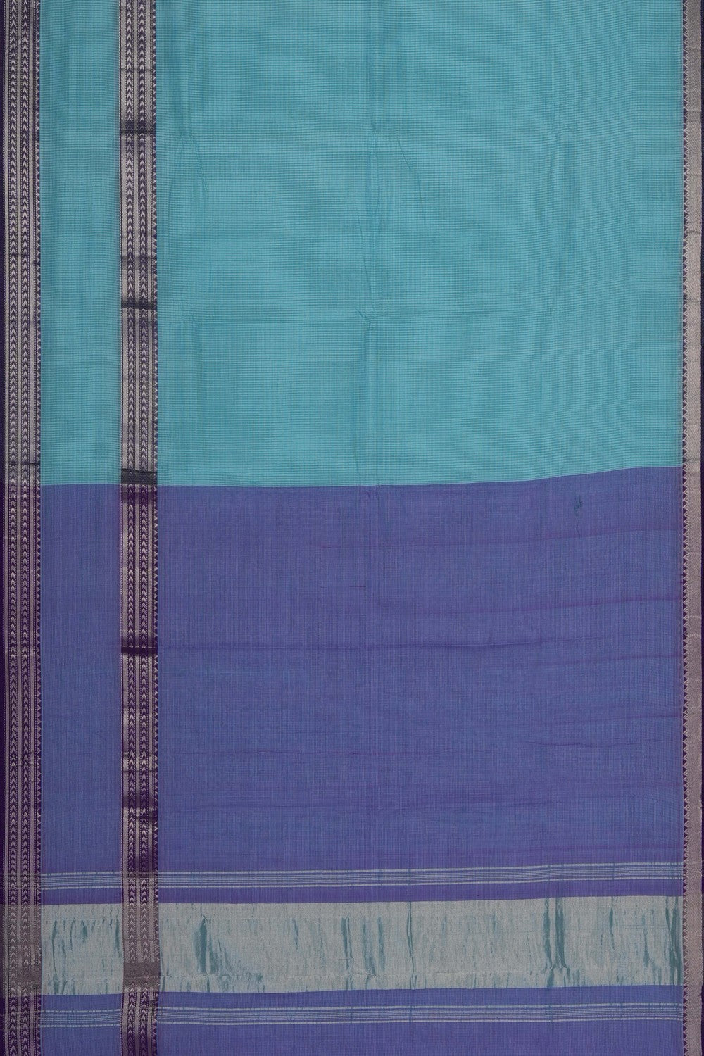 Image of Sea-Blue Mangalagiri Silk Saree