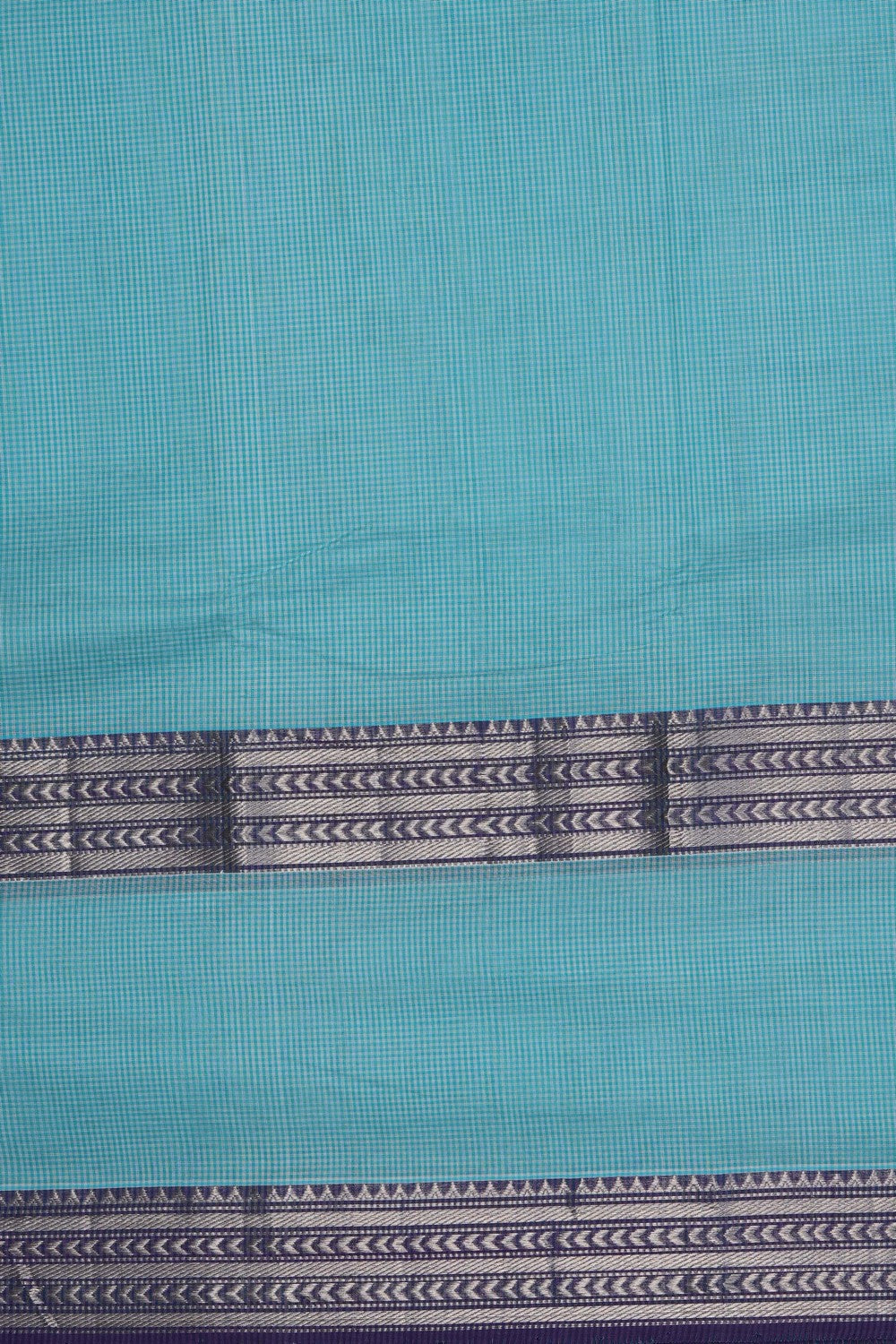 Image of Sea-Blue Mangalagiri Silk Saree