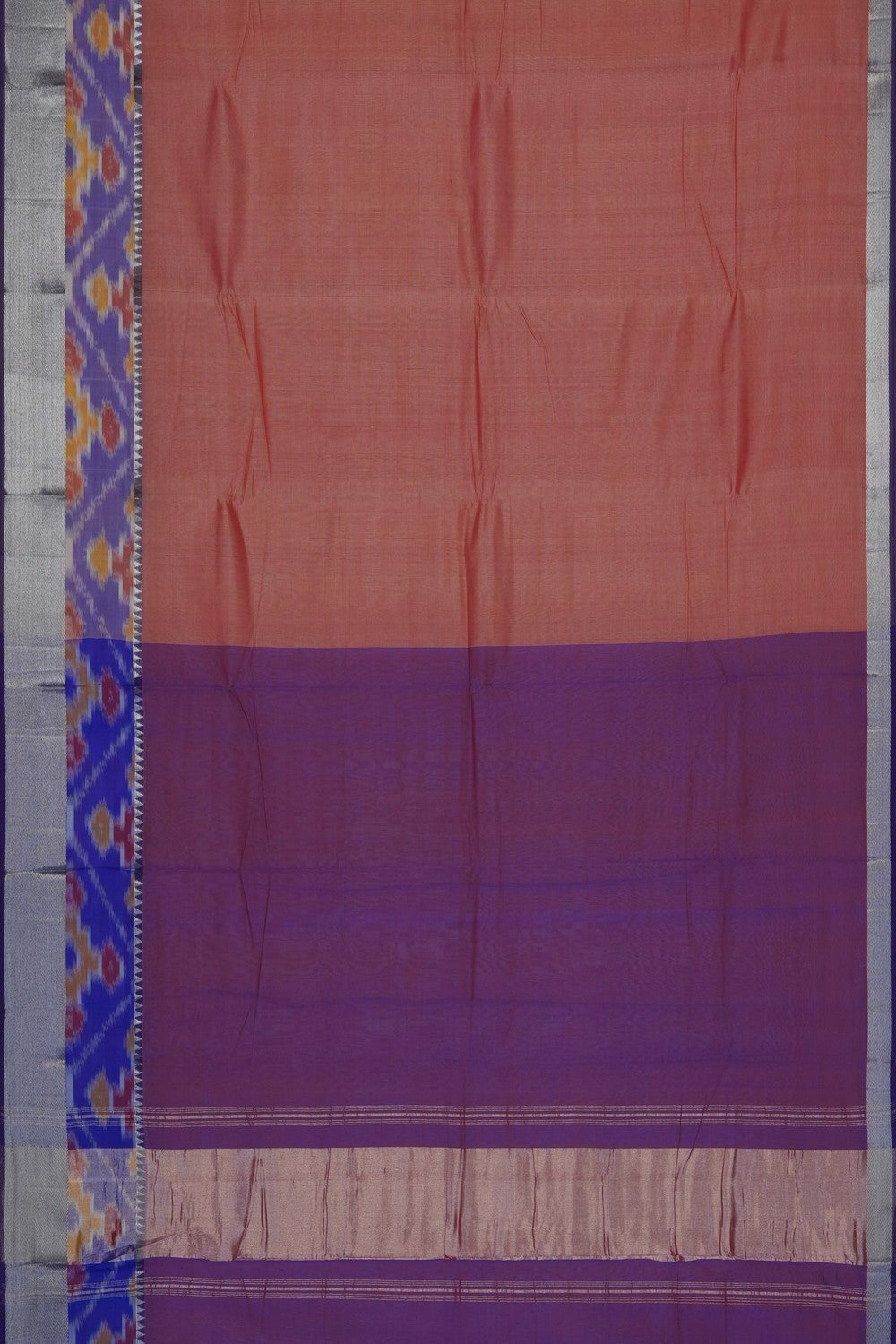Image of Peach Mangalagiri Silk Saree