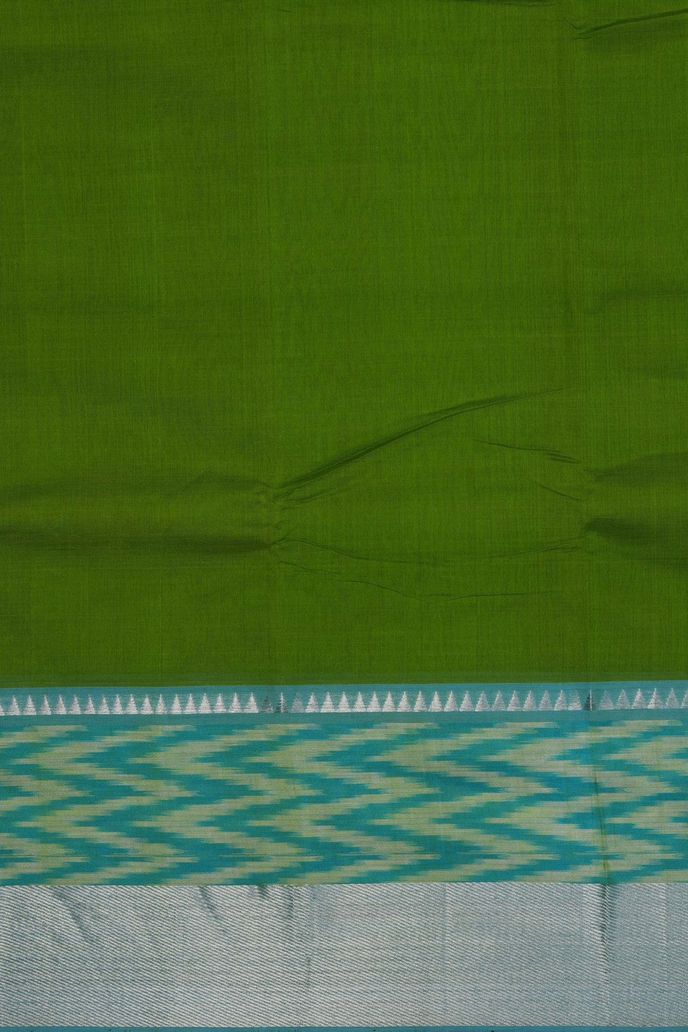 Image of Green Mangalagiri Silk Saree