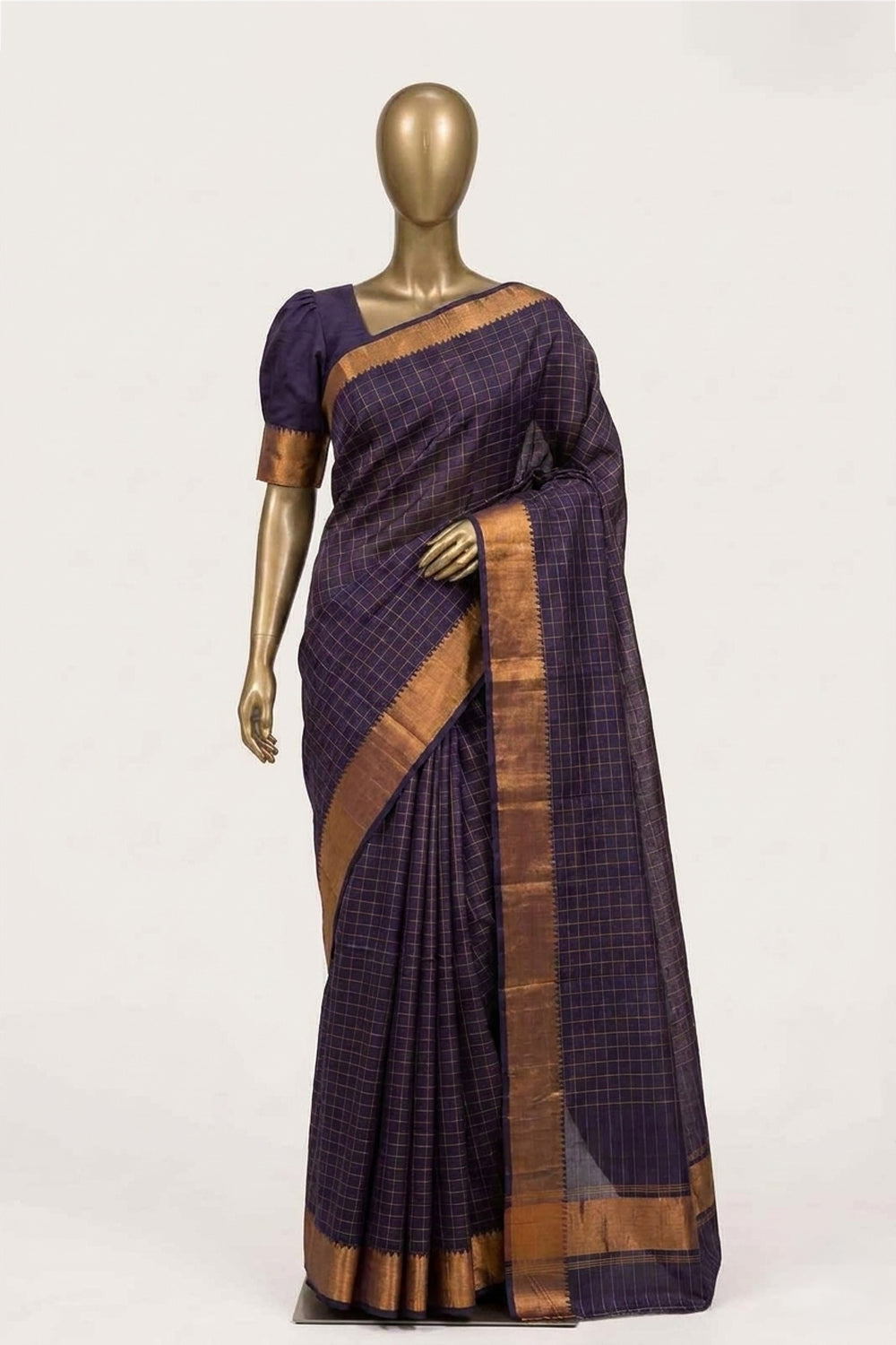 Image of Purple Mangalagiri Silk Saree