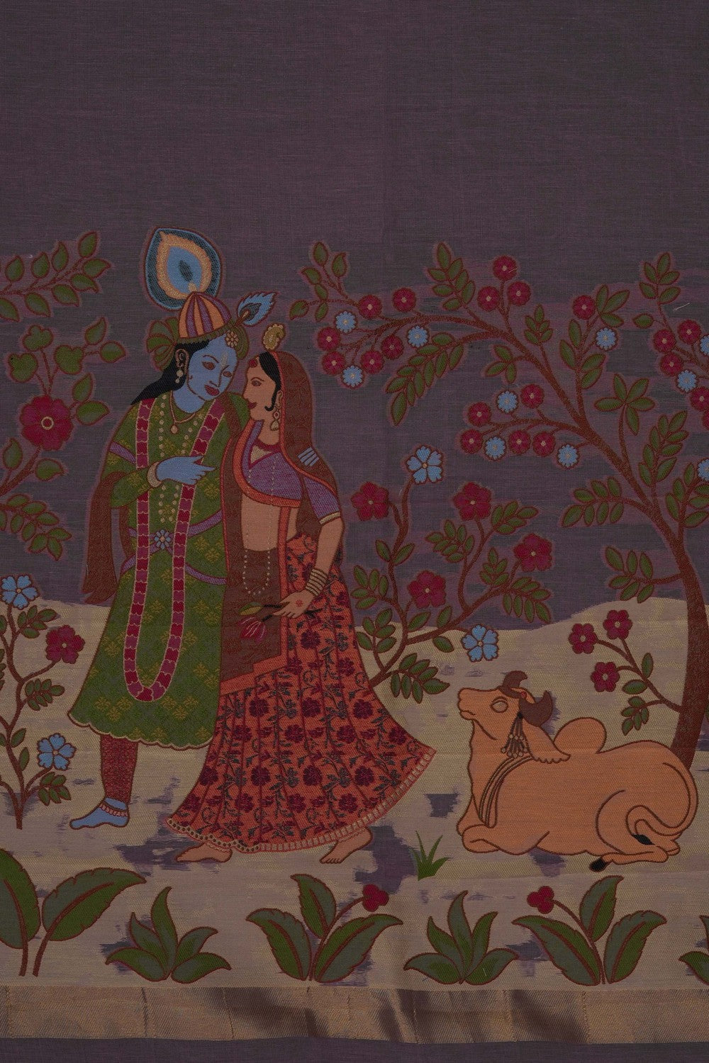 Image of The Elegant Mauve Linen Saree