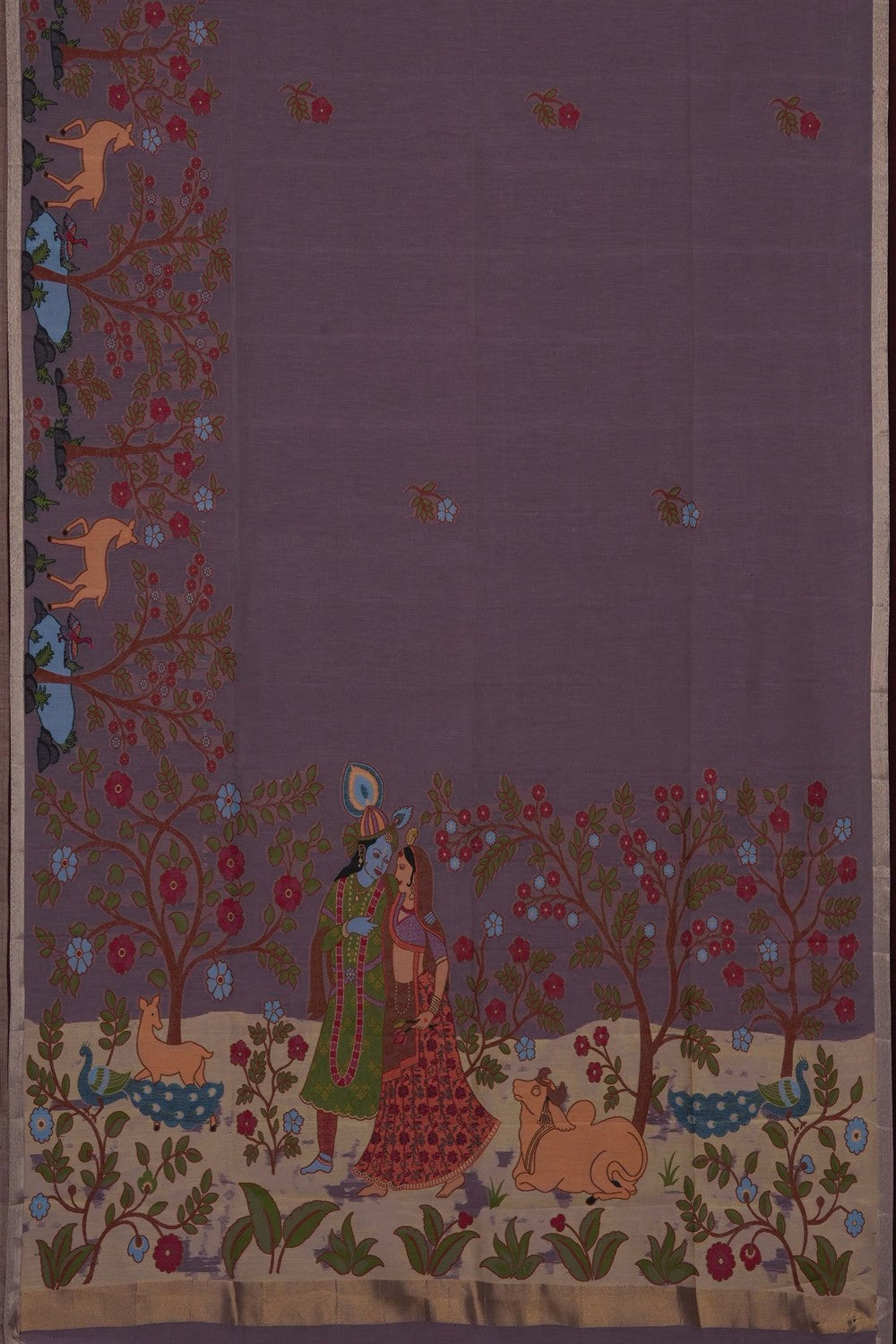 Image of The Elegant Mauve Linen Saree
