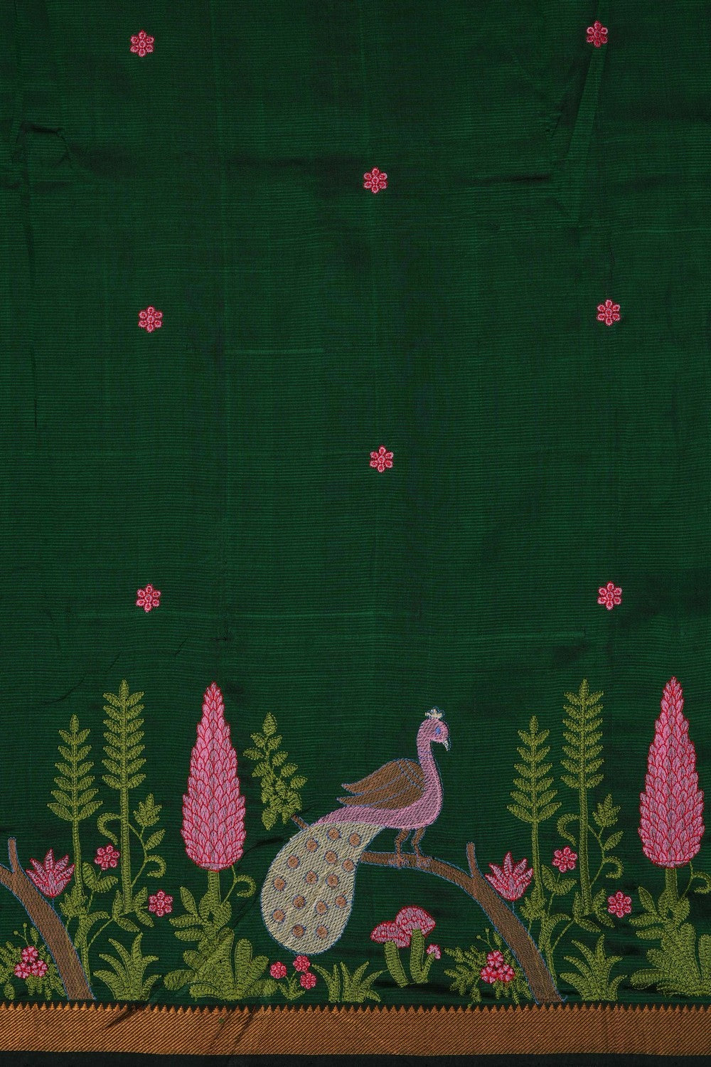 Image of Green Mangalagiri Silk Saree