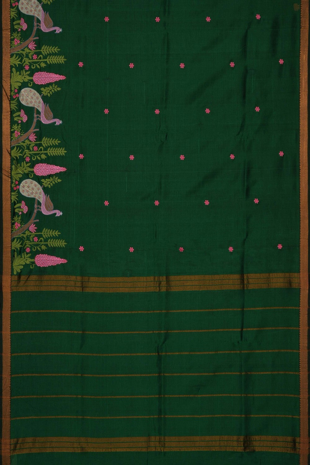 Image of Green Mangalagiri Silk Saree