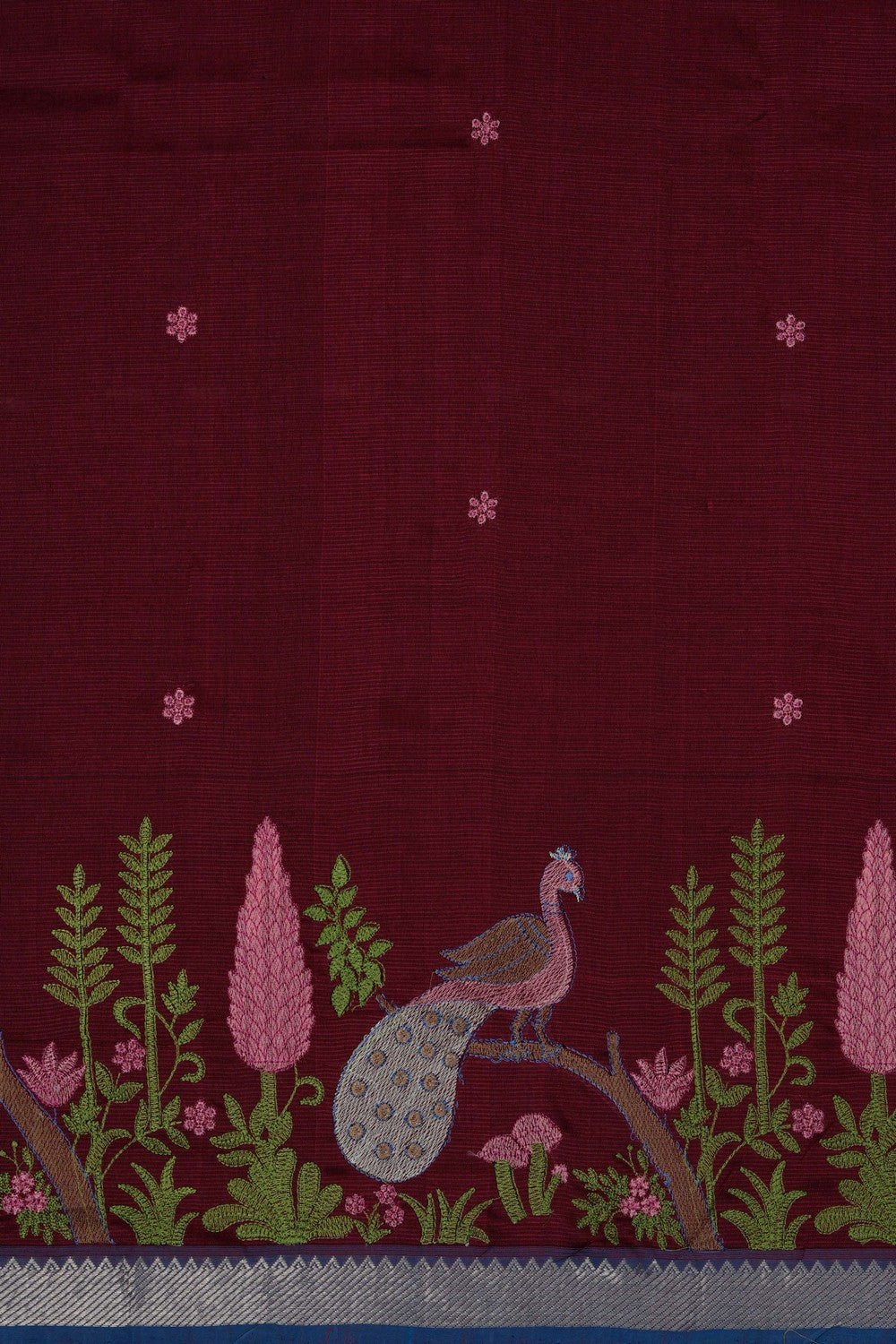 Image of Maroon Mangalagiri Silk Saree