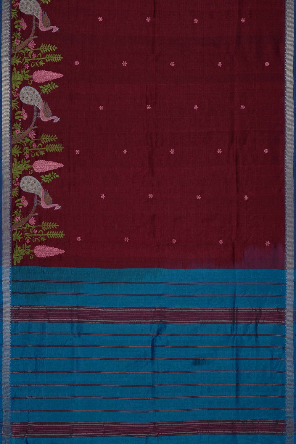 Image of Maroon Mangalagiri Silk Saree