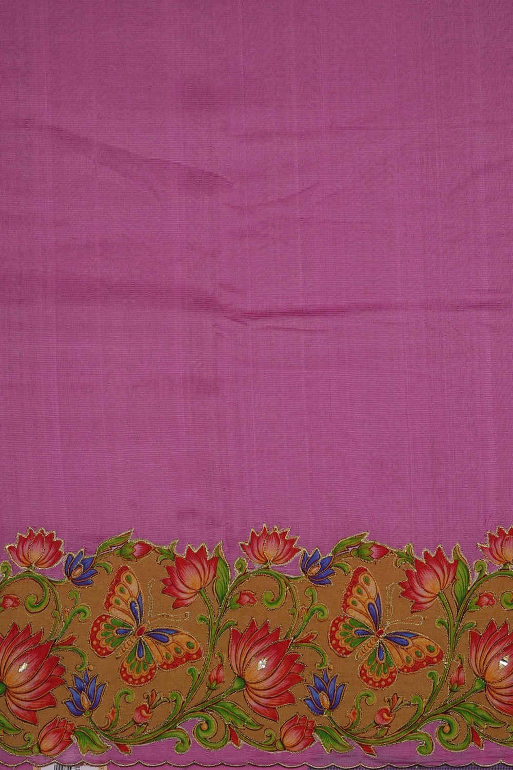 Image of Pink Mangalagiri Silk Saree