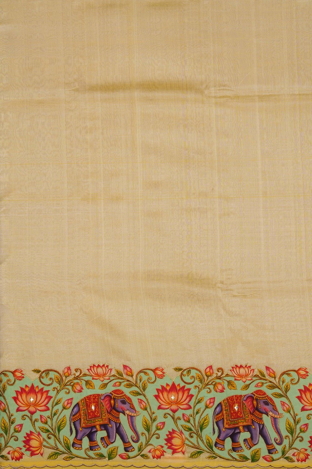 Image of Yellow Mangalagiri Silk Saree