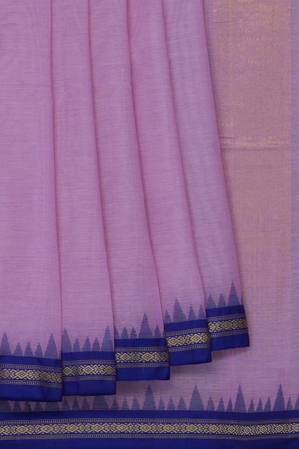 Image of Lavender-Pink Ponduru Cotton Saree