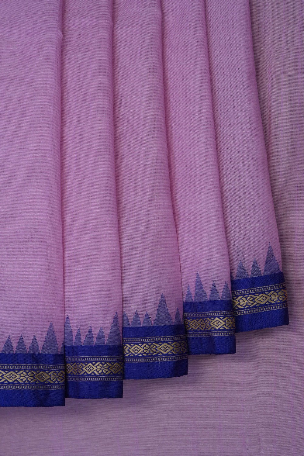 Image of Lavender-Pink Ponduru Cotton Saree