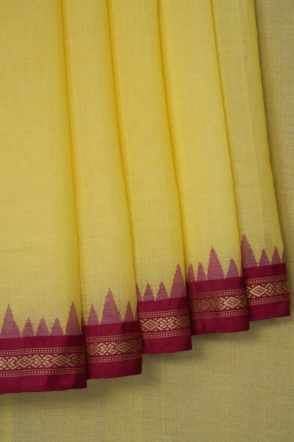 Image of Yellow Ponduru Cotton Saree
