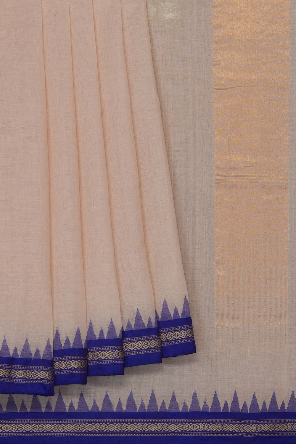 Image of Beige Ponduru Cotton Saree