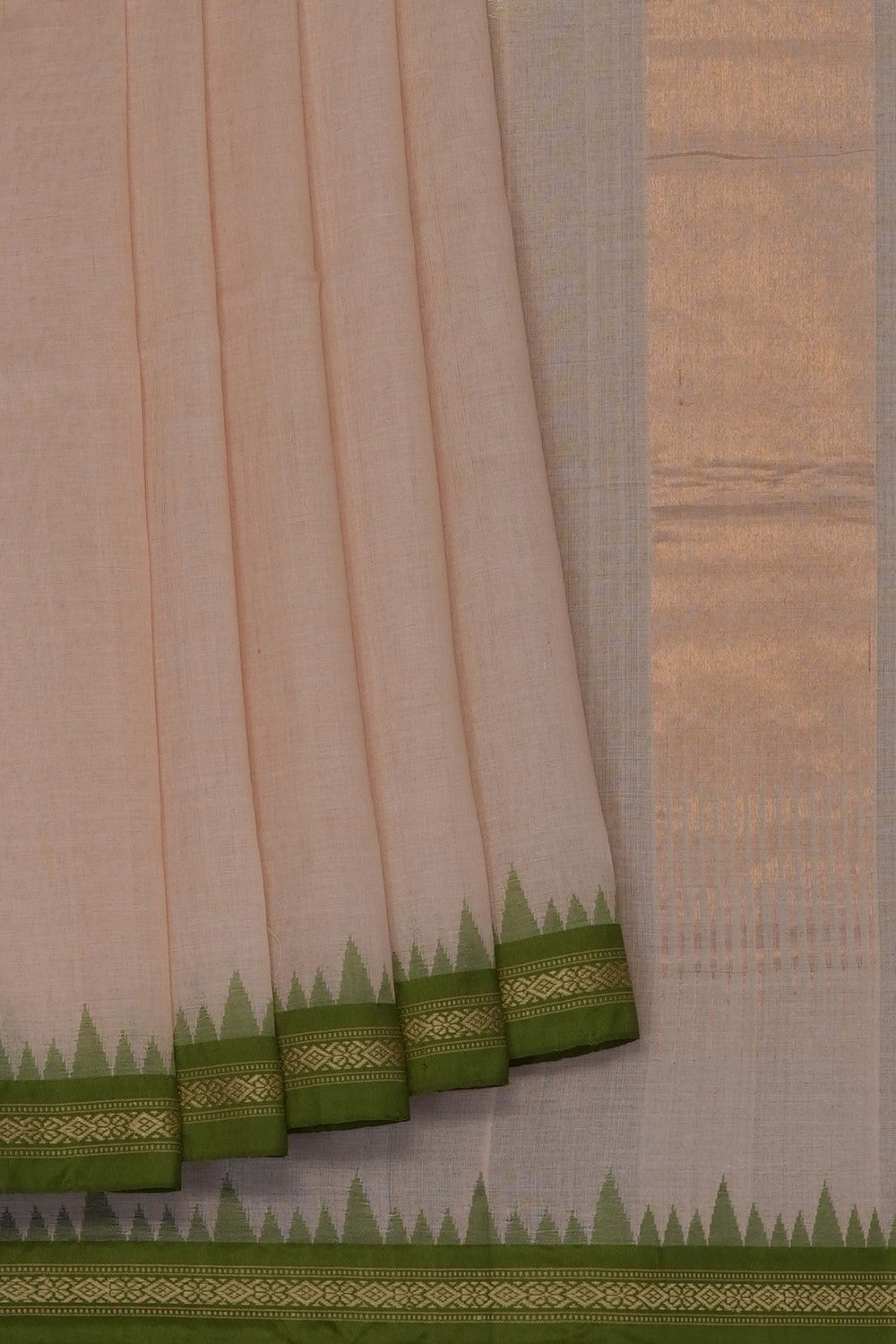 Image of Beige Ponduru Cotton Saree