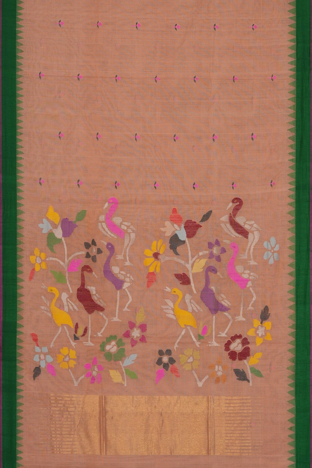 Image of Peach Ponduru Cotton Saree