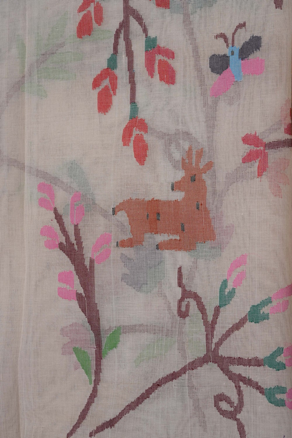 Image of Off-White Ponduru Cotton Saree