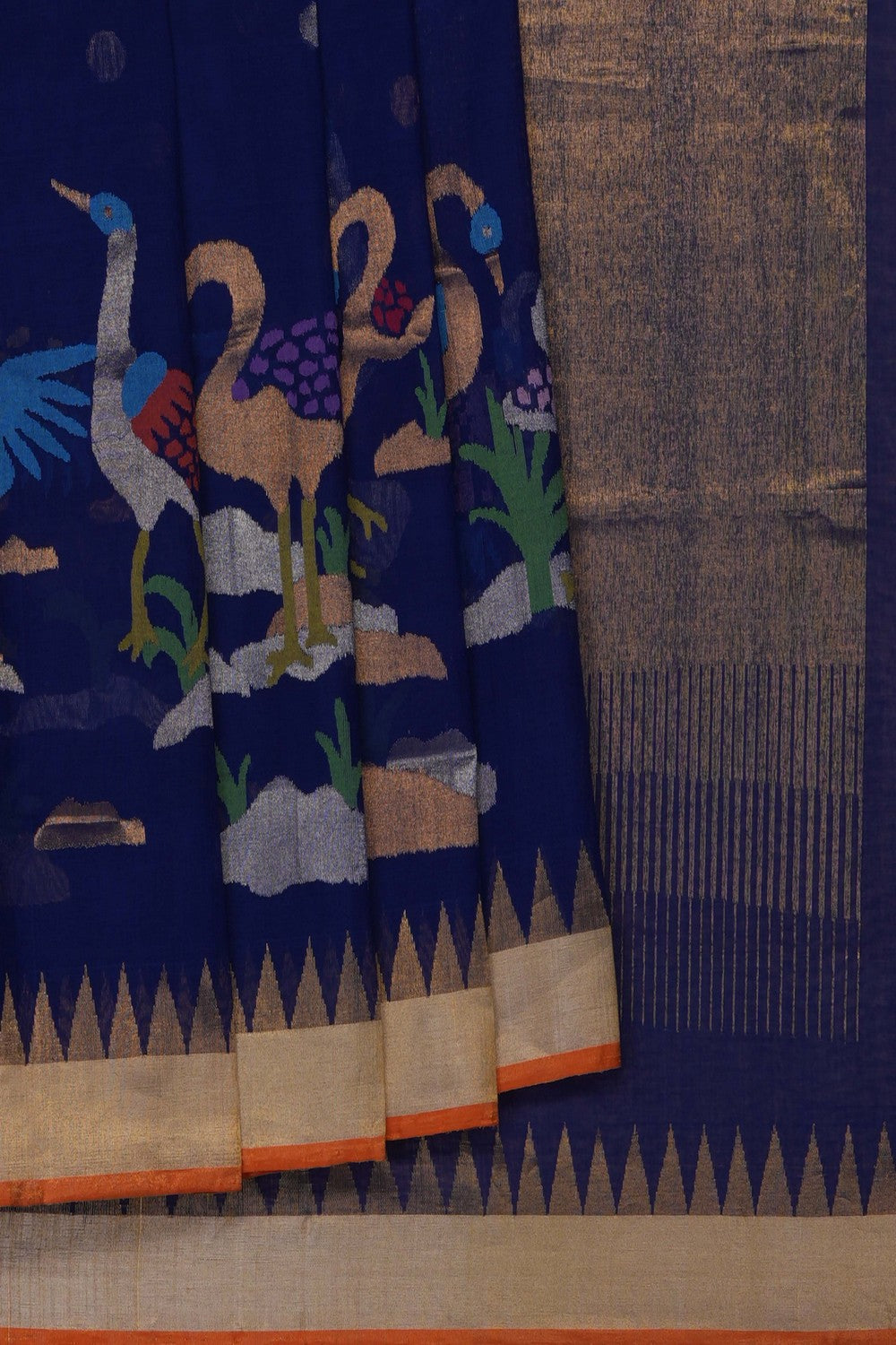 Image of Indigo Blue Ponduru Cotton Saree