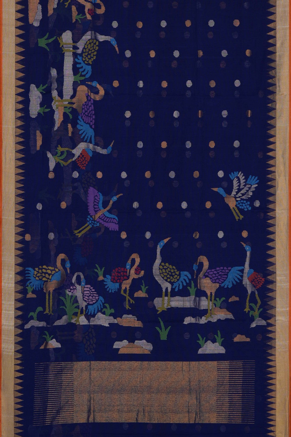 Image of Indigo Blue Ponduru Cotton Saree