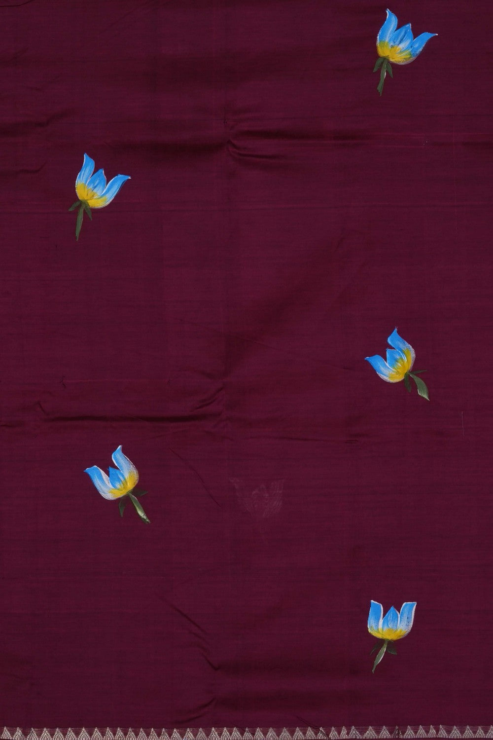 Image of Maroon Mangalagiri Silk Cotton Saree