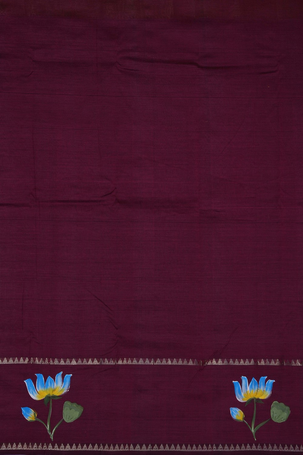 Image of Maroon Mangalagiri Silk Cotton Saree