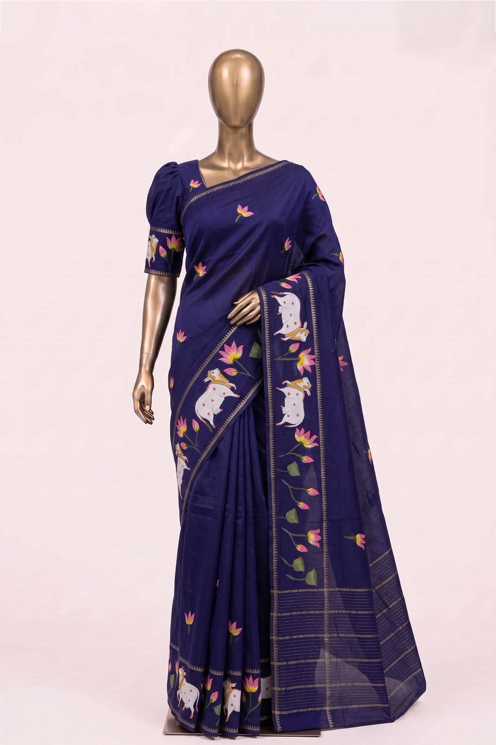 Image of Purple Mangalagiri Silk Saree