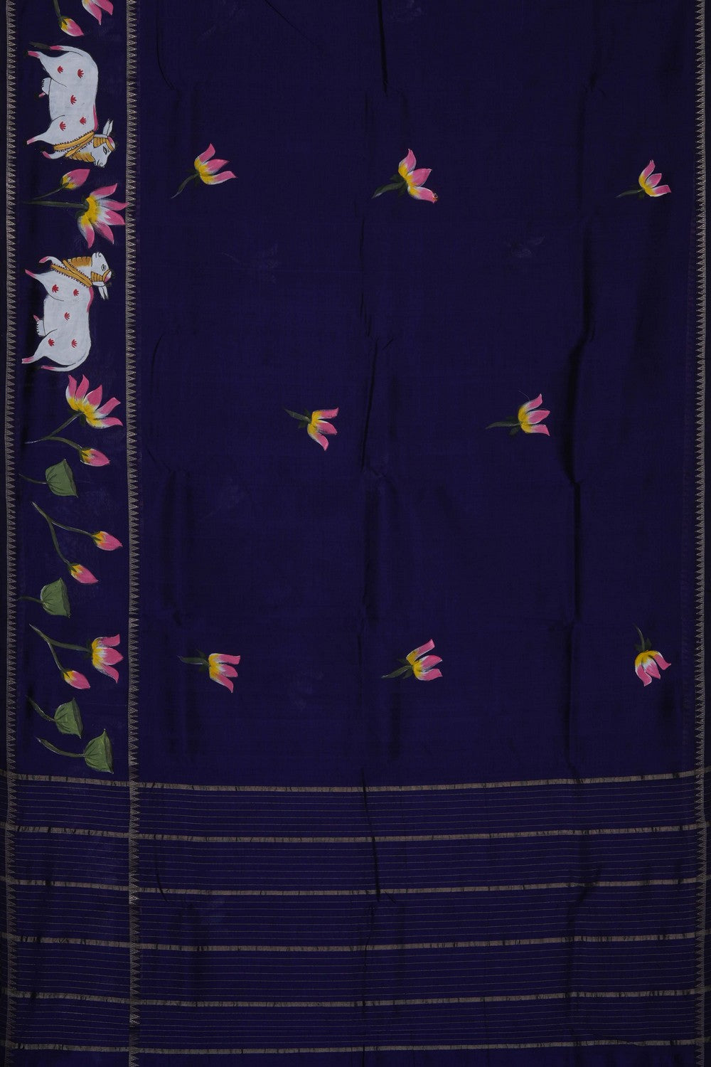 Image of Purple Mangalagiri Silk Saree