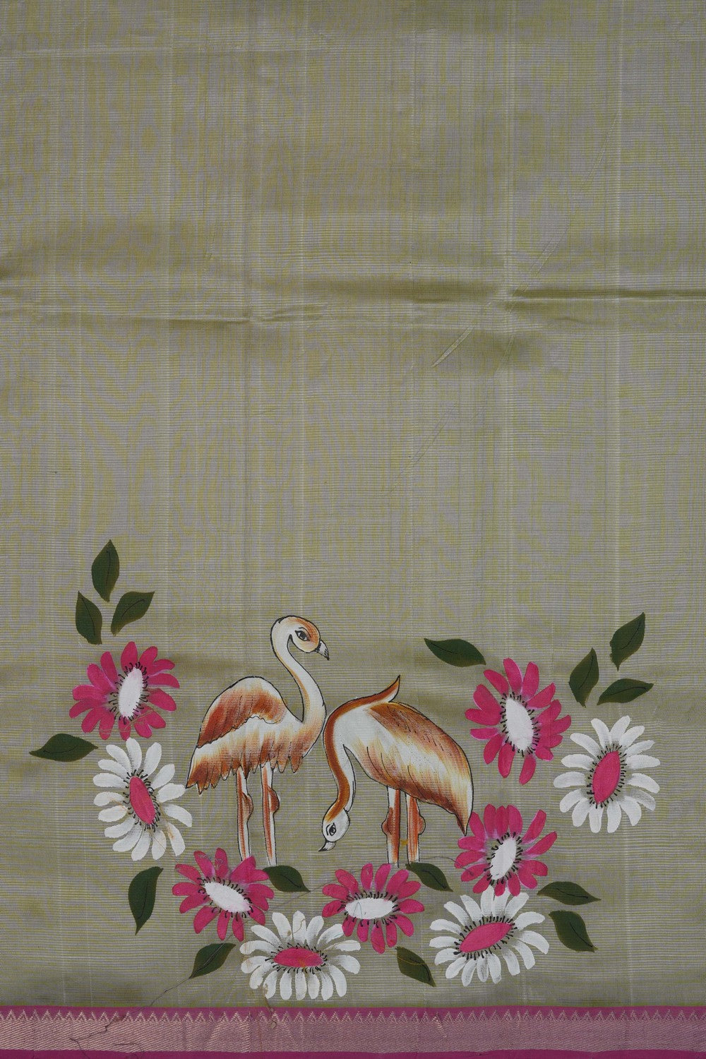 Image of Light-Green Mangalagiri Silk Saree