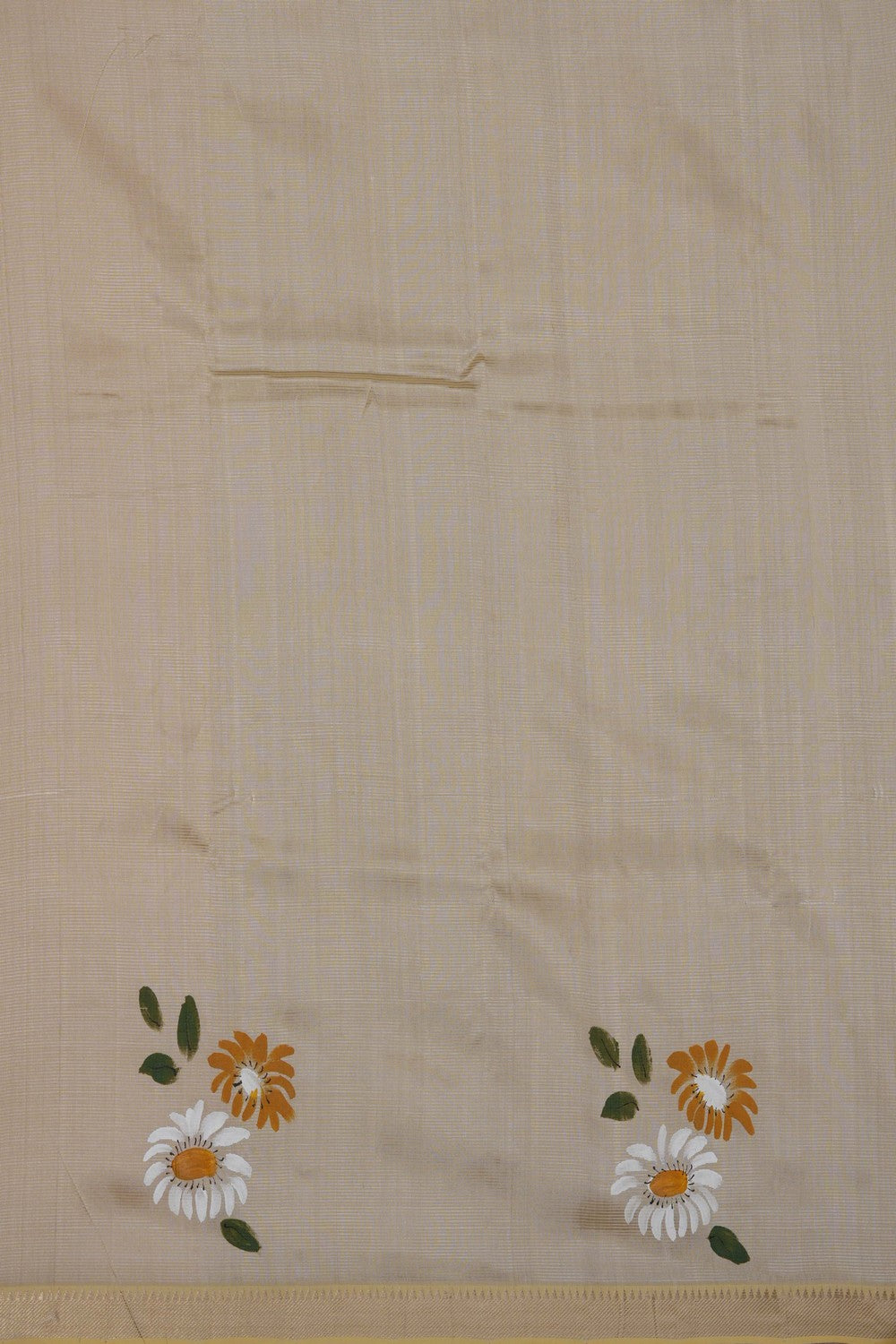 Image of Ivory Off-White Mangalagiri Silk Saree