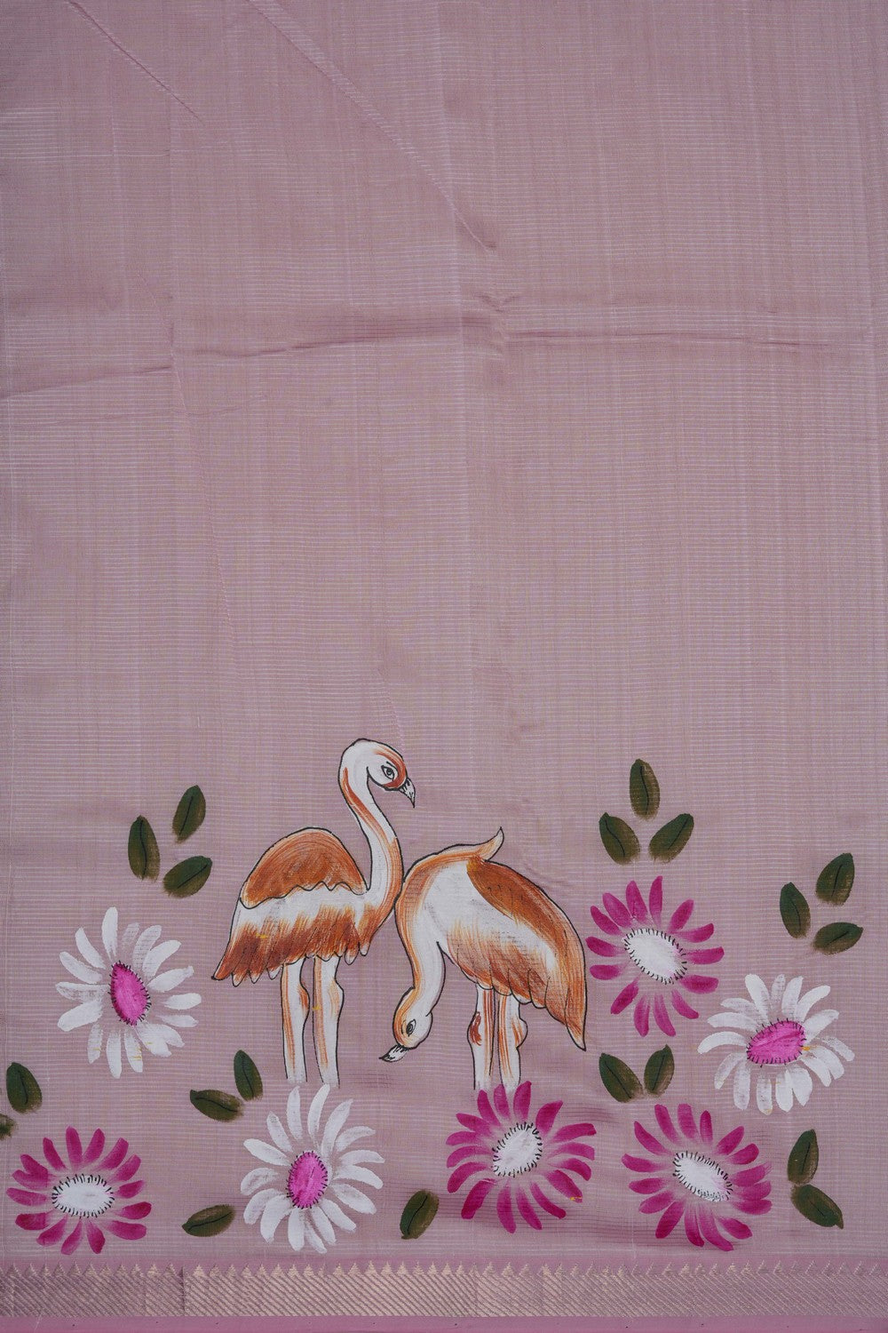 Image of Pink Mangalagiri Silk Saree
