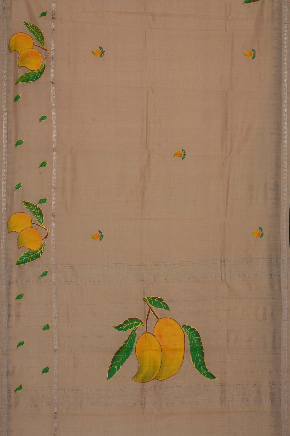Image of Ivory Beige Mangalagiri Silk Saree