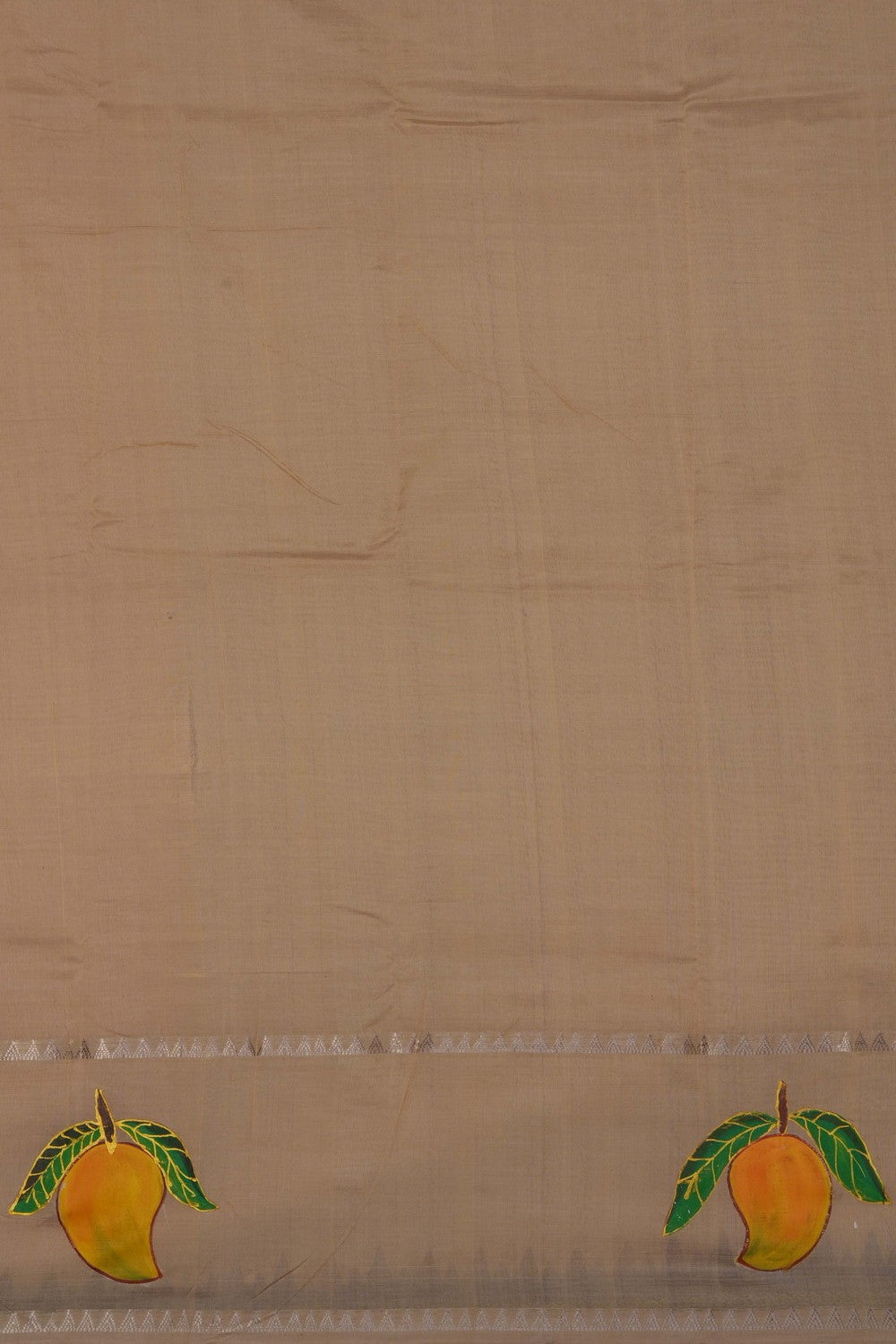 Image of Ivory Beige Mangalagiri Silk Saree