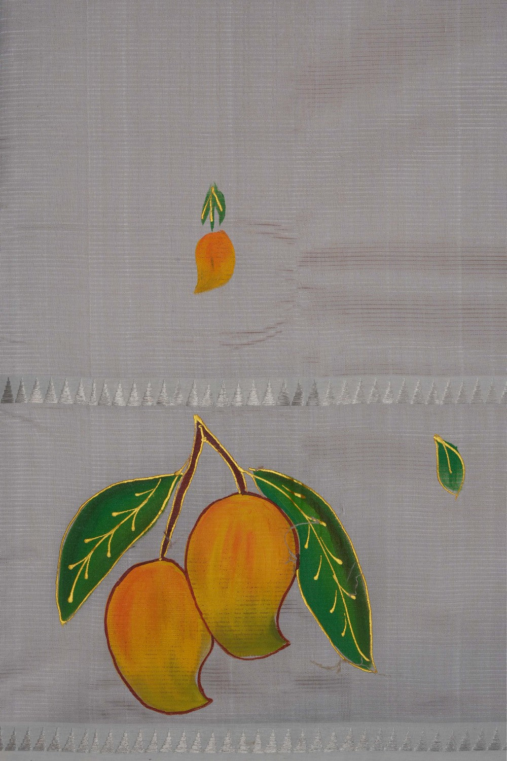 Image of Ivory Off-White Mangalagiri Silk Saree