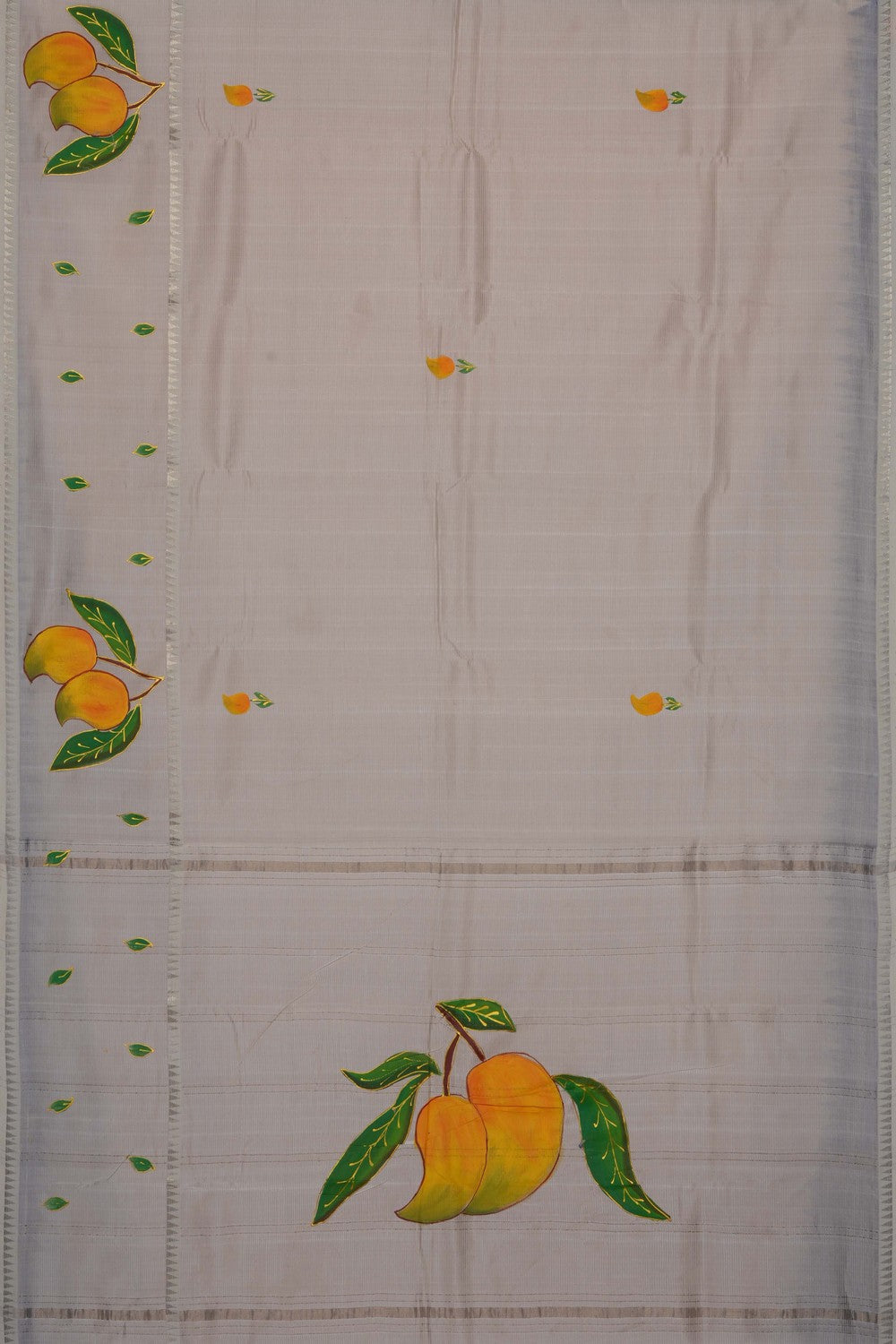 Image of Ivory Off-White Mangalagiri Silk Saree