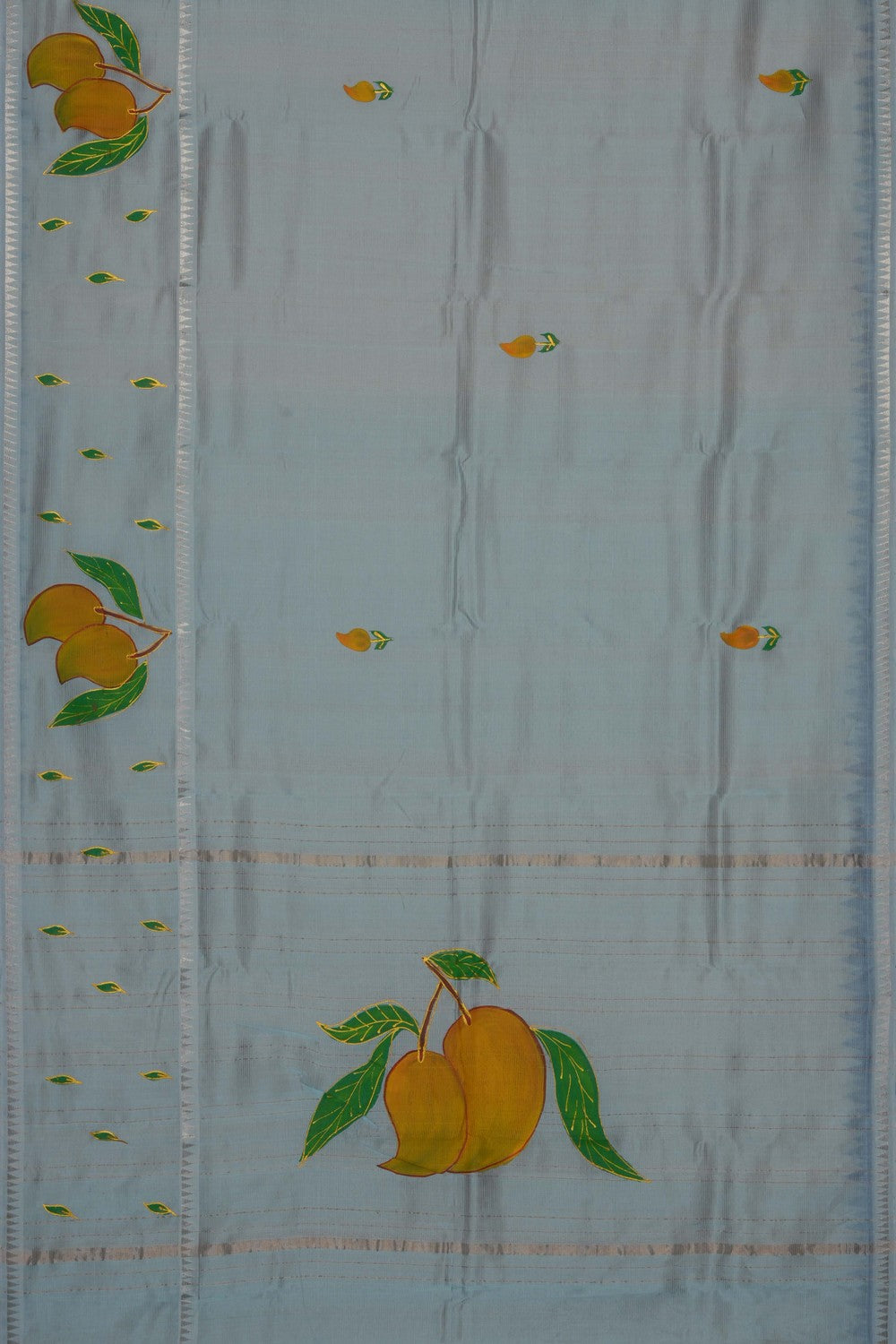Image of Sky-Blue Mangalagiri Silk Saree
