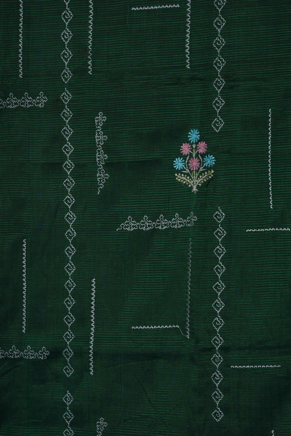 Image of Mangalgiri Embroidery Unstitched Suit Set Fabric (3 Pcs Set)