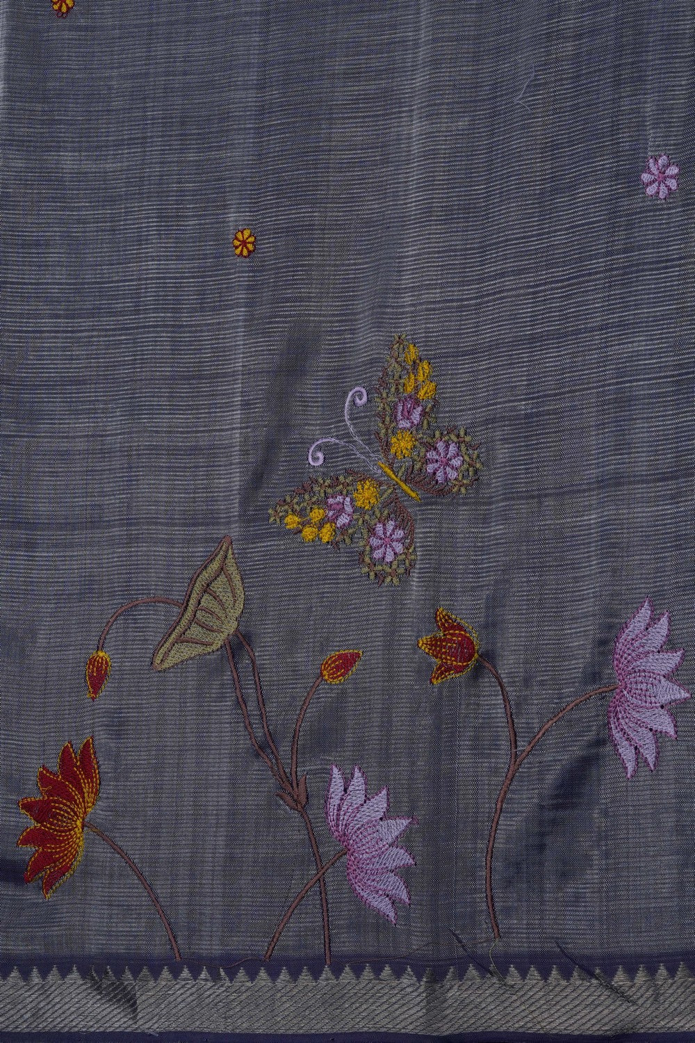 Image of Mangalgiri Embroidery Unstitched Suit Set Fabric (3 Pcs Set)