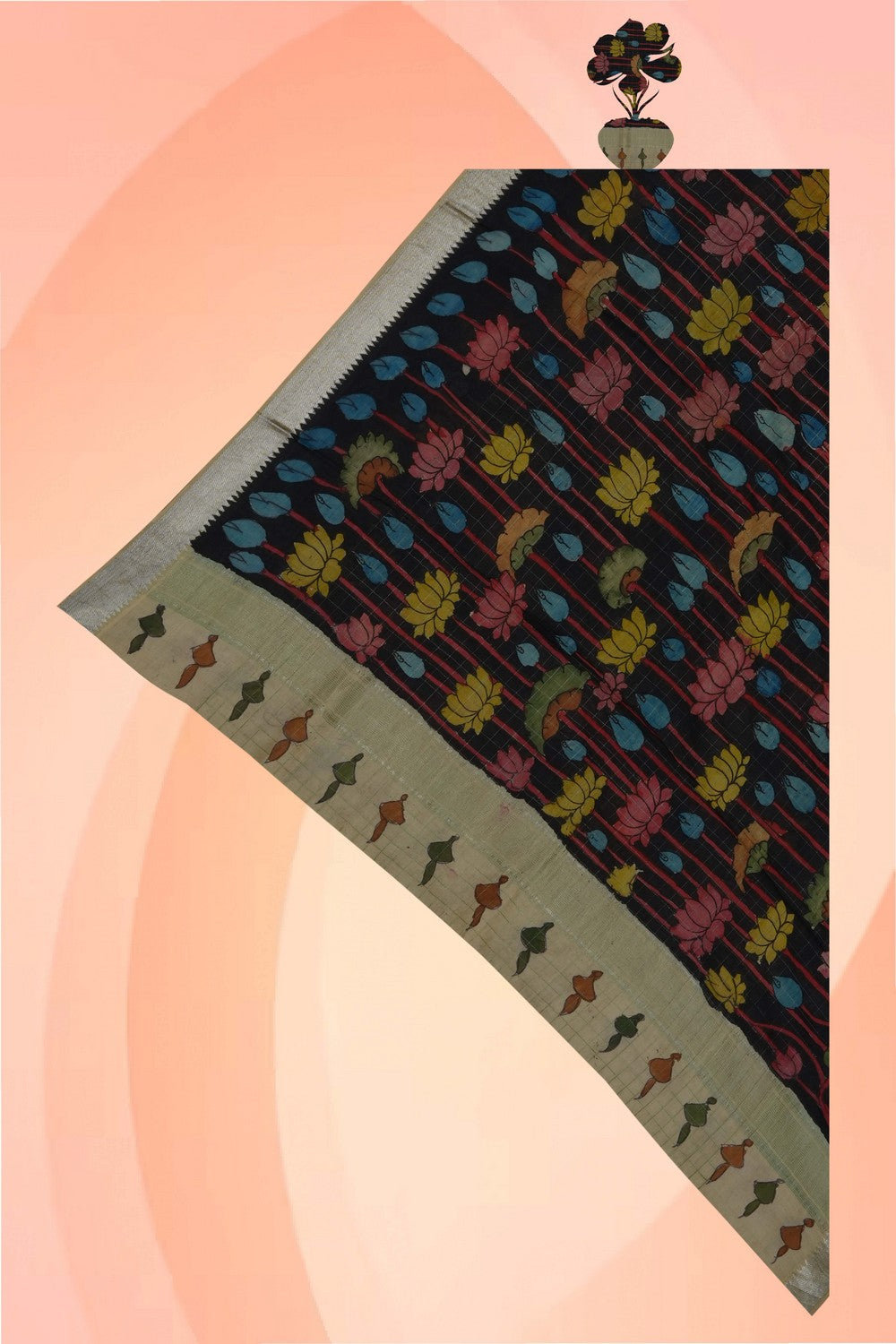 Image of Kalamkari Hand-Painted Dupatta