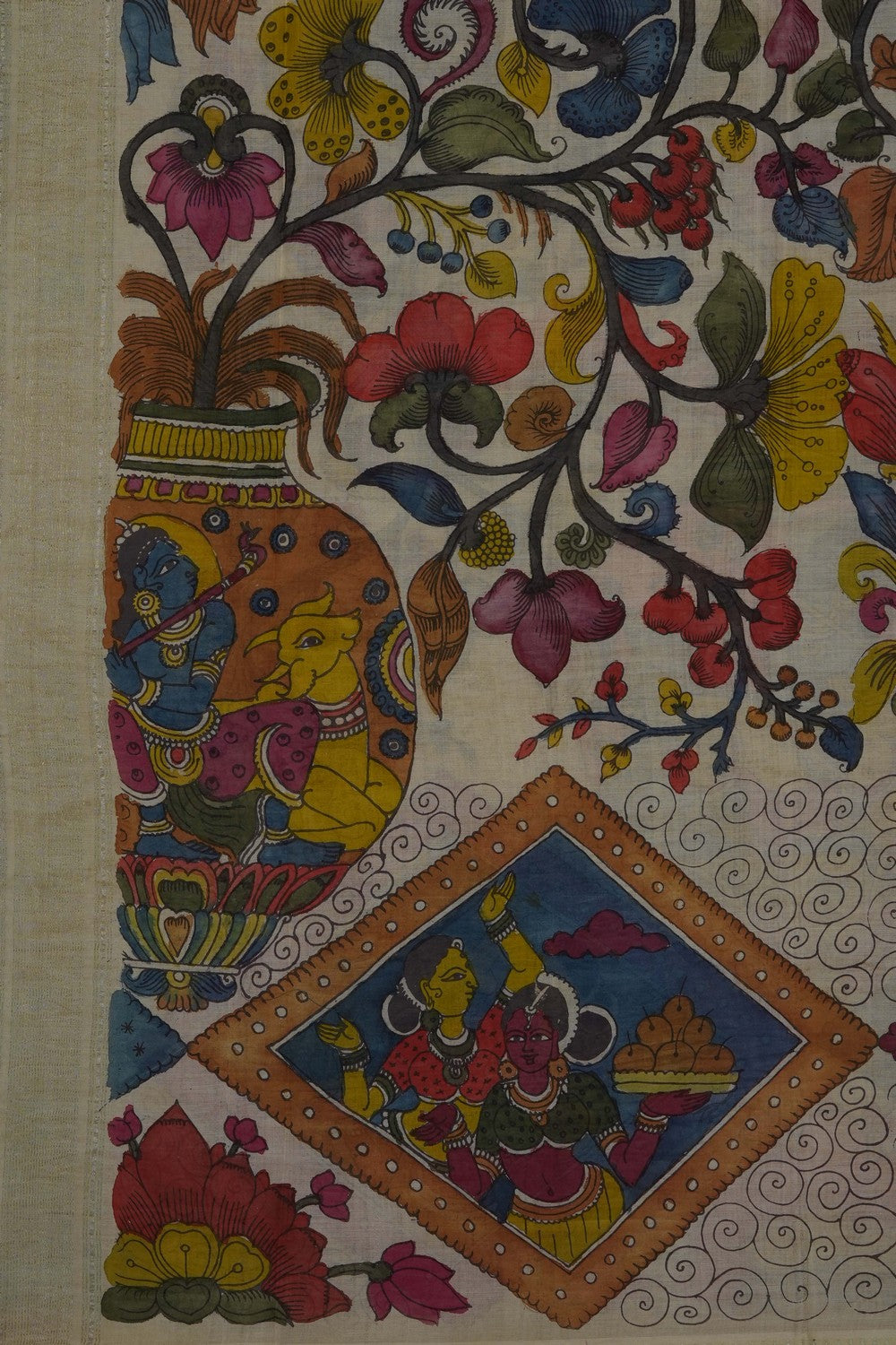 Image of Kalamkari Hand-Painted Dupatta